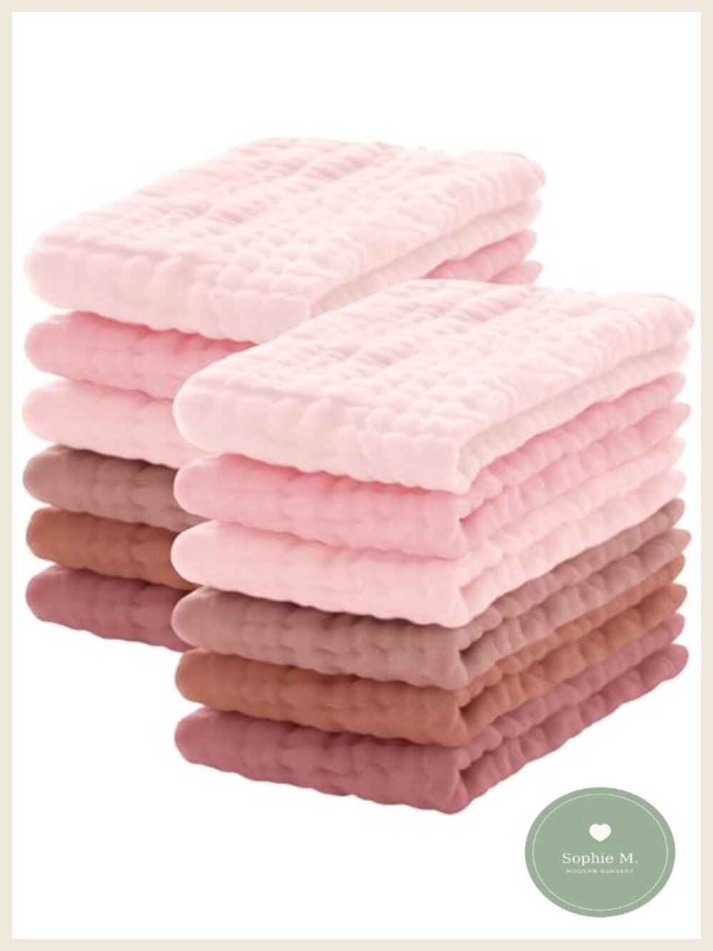 12 Pack Muslin Burp Cloths 100% Cotton Large 20x10 Soft Absorbent Baby Burping
